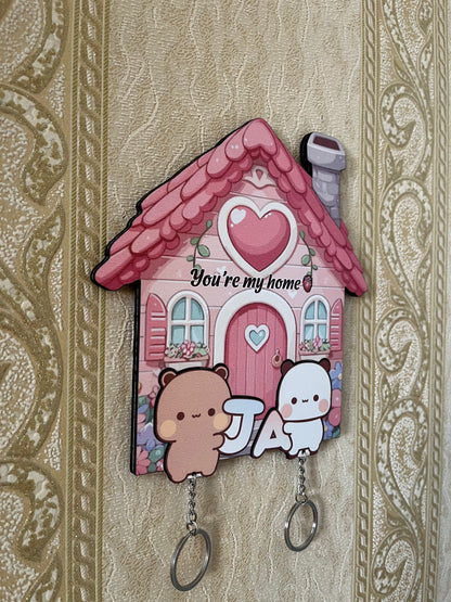 You're My Home - Personalized Wooden Keychain Holder