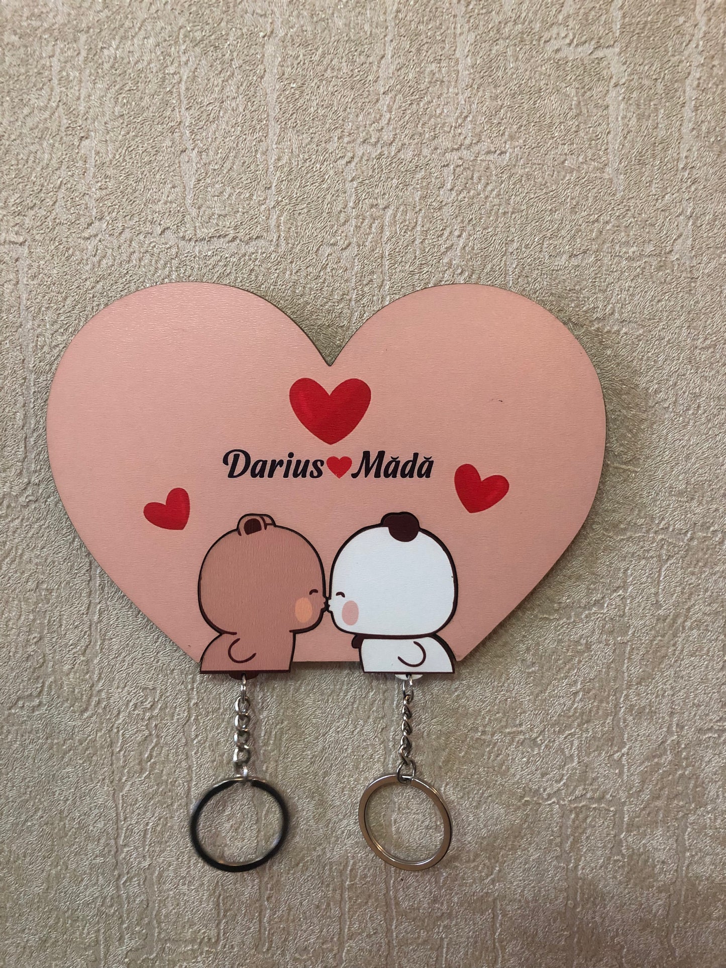 You're My Home - Dudu Bubu Wooden Keychain Holder
