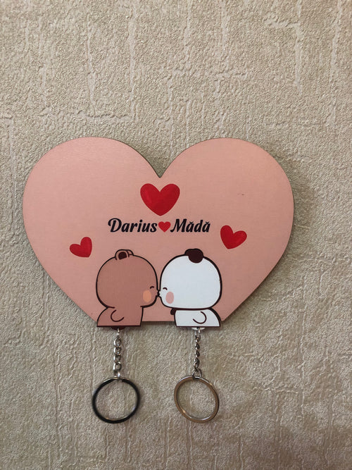 You're My Home - Dudu Bubu Wooden Keychain Holder