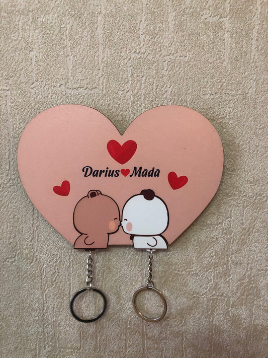 You're My Home - Dudu Bubu Wooden Keychain Holder